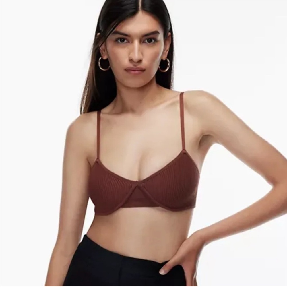 Babaton sculpt knit bra top coffee bean XL